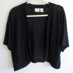 Kim Rogers Sweater - Size 3X - Black - Short Sleeve - Open Bolero Style (507)